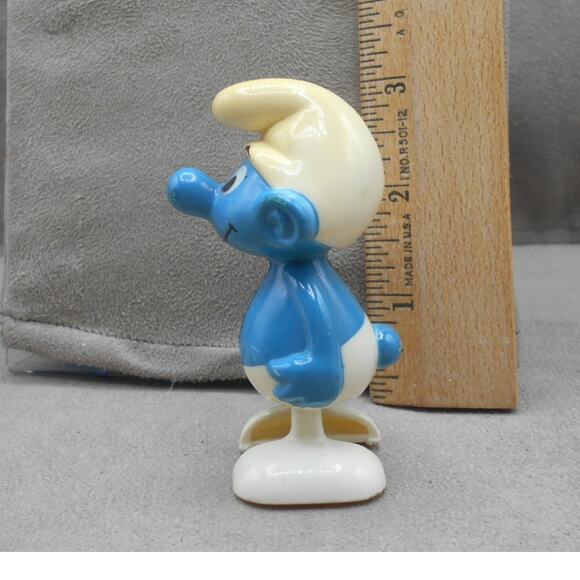 Vintage 1980 Walking Smurf Wind-up Wallace Berrie Galoob Hong Kong - Picture 4 of 8